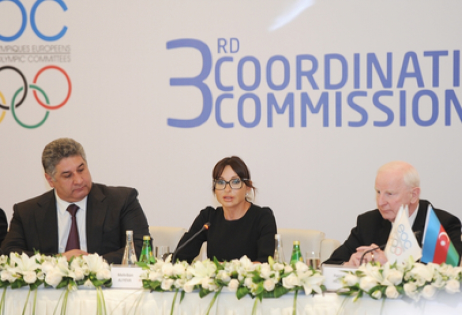 La troisième réunion du Comité de coordination des premiers Jeux Européens Bakou- 2015Mme Mehriban Aliyeva, présidente du Comité d’organisation pour les premiers Jeux Européens, a participé à cette réunion