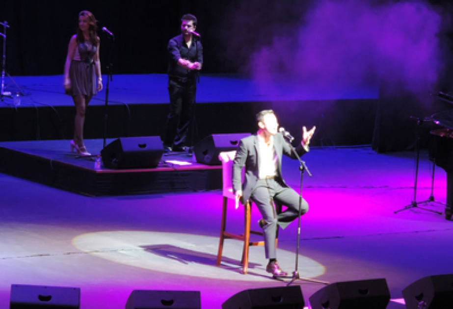 Turkish pop singer Mustafa Sandal performs in Baku