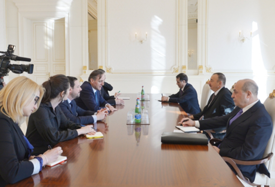 Präsident Ilham Aliyev eine Delegation um den Vorsitzenden des montenegrinischen Parlaments, den Präsidenten der Parlamentarischen Versammlung der OZSE empfangen VIDEO
