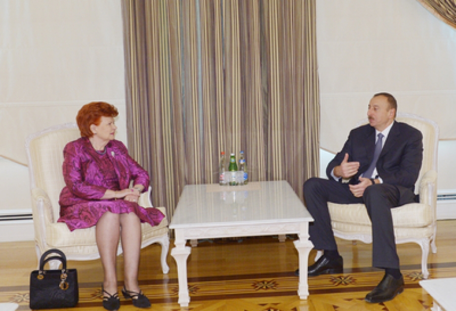 Azerbaijani President Ilham Aliyev received former Latvian President Vaira Vike-Freiberga VIDEO