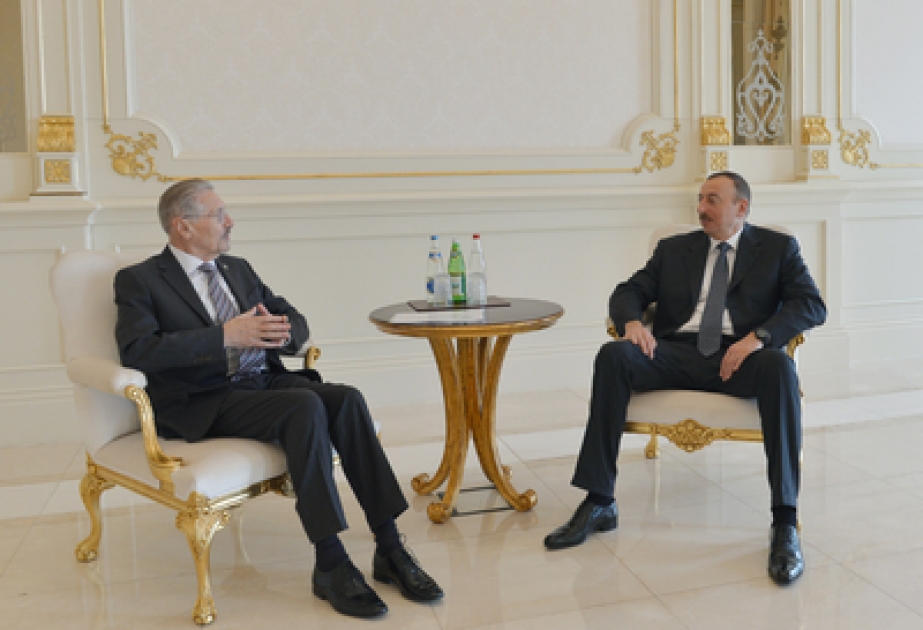 Azerbaijani President Ilham Aliyev received former Romanian President Emil Constantinescu