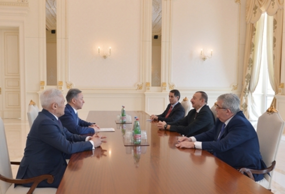 الرئيس الأذربيجاني يلتقي رئيس مجلس الشيوخ الكازاخستاني والوفد المرافق له