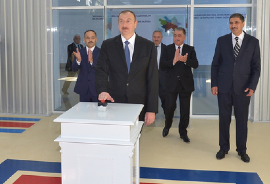 Президент Ильхам Алиев принял участие в открытии Агдашского завода по переработке фруктов ВИДЕО
