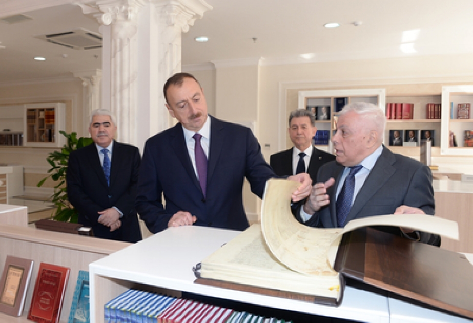 Le président Ilham Aliyev a assisté à l’ouverture du nouveau bâtiment du Centre scientifique «Encyclopédie nationale d’Azerbaïdjan» VIDEO