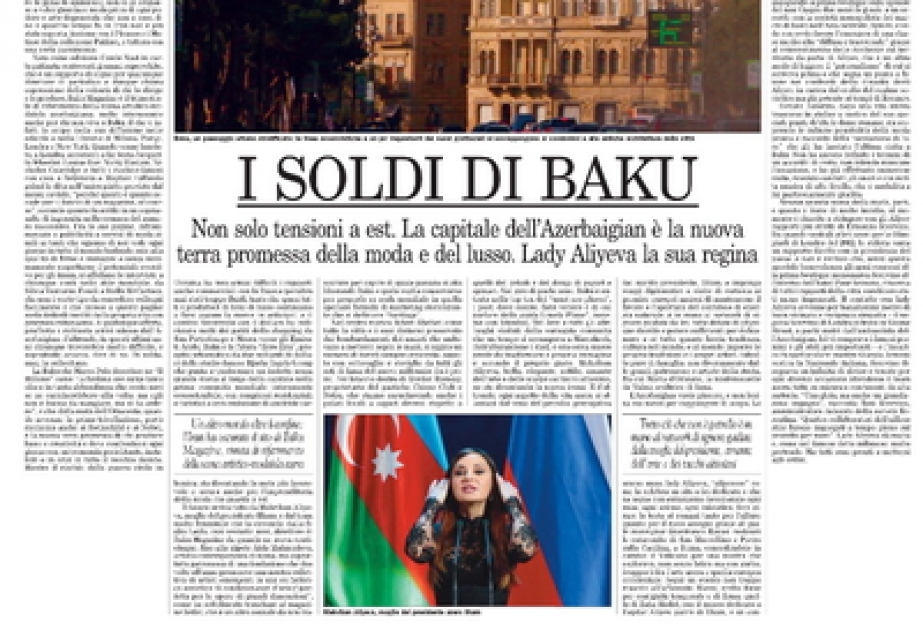 İtaliyanın “İl Foglio quotidiano” qəzeti Bakının dinamik inkişafından bəhs edir