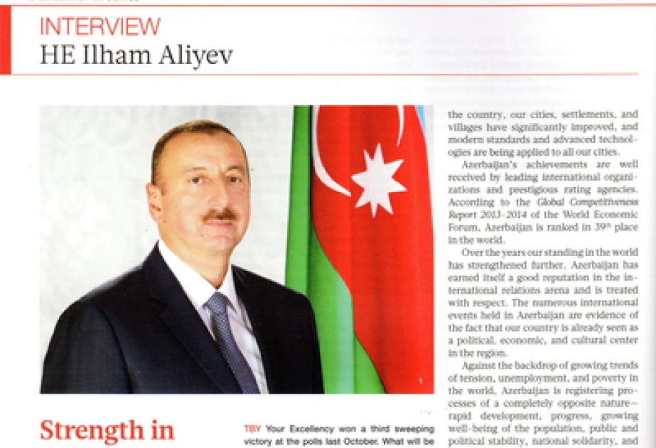الرئيس إلهام علييف يتحدث لمجلة The Buisness Year