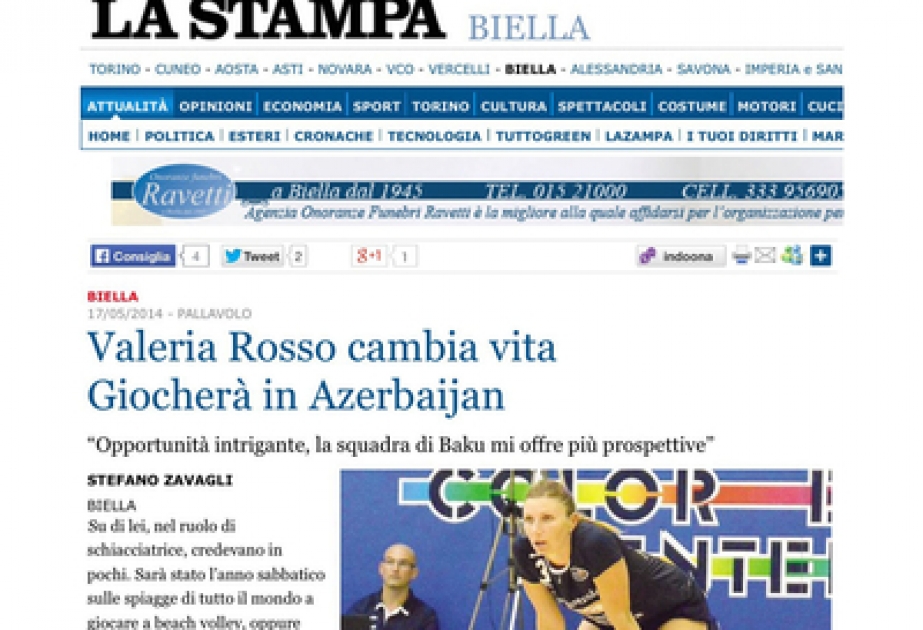 Valeria Rosso: I am happy to continue my career at an Azerbaijani volleyball club