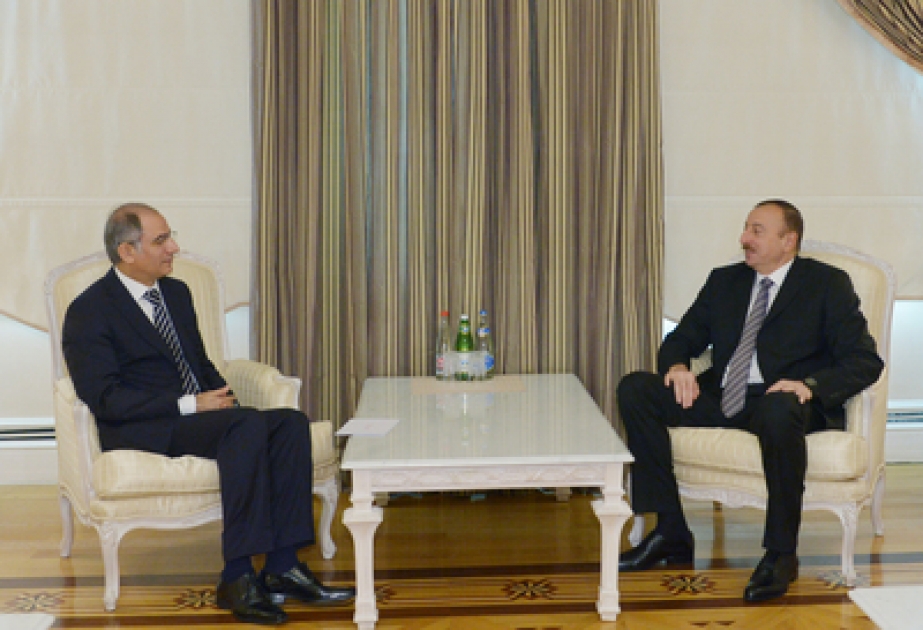 Präsident von Aserbaidschan Ilham Aliyev hat den türkischen Innenminister zum Gespräch empfangen VIDEO