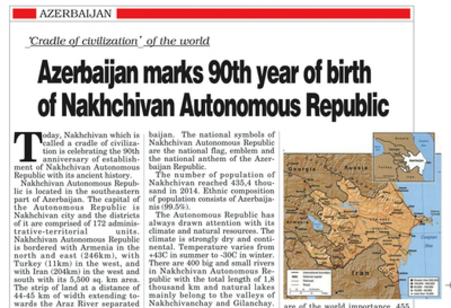 “The Korea- Post”: Nachitschewan-Wiege der Weltzivilisation