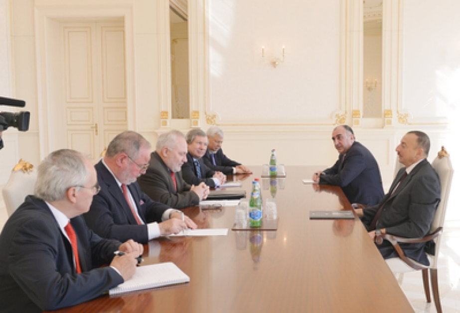 Präsident von Aserbaidschan Ilham Aliyev hat die Co-Vorsitzenden der Minsker OSZE-Gruppe empfangen