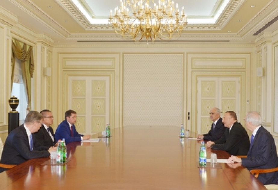 Präsident von Aserbaidschan Ilham Aliyev empfing den Minister für wirtschaftliche Entwicklung der Russischen Föderation VIDEO