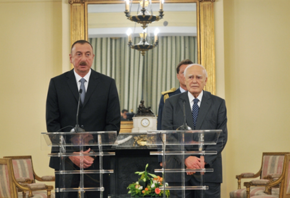 Presidents of Azerbaijan and Greece made statements for the press VIDEO
