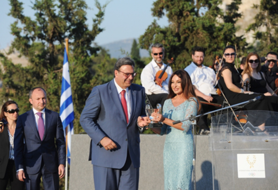 Azerbaijani first lady Mehriban Aliyeva receives Olympic Excellence award of International Olympic Academy in Athens