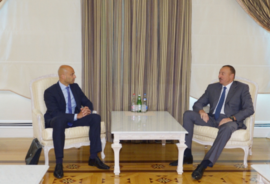 Präsident von Aserbaidschan Ilham Aliyev hat den Sonderbeauftragten des NATO-Generalsekretärs für Südkaukasus und Zentralasien empfangen VIDEO