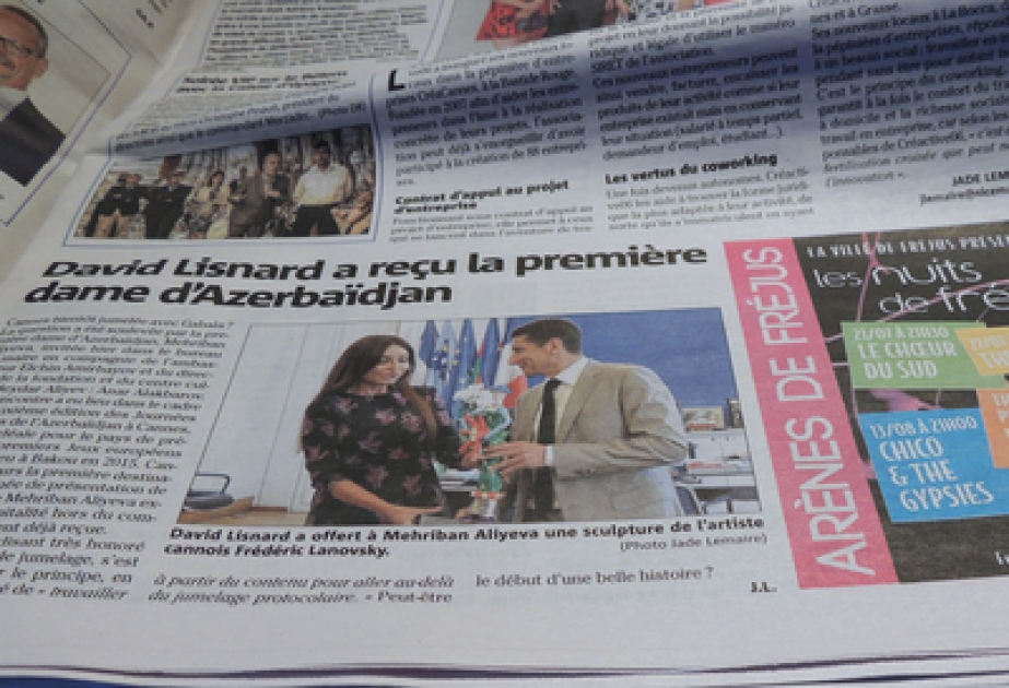 Fransanın “Nice-matin” qəzeti Kann şəhərinin meri ilə Azərbaycanın birinci xanımının görüşündən yazmışdır