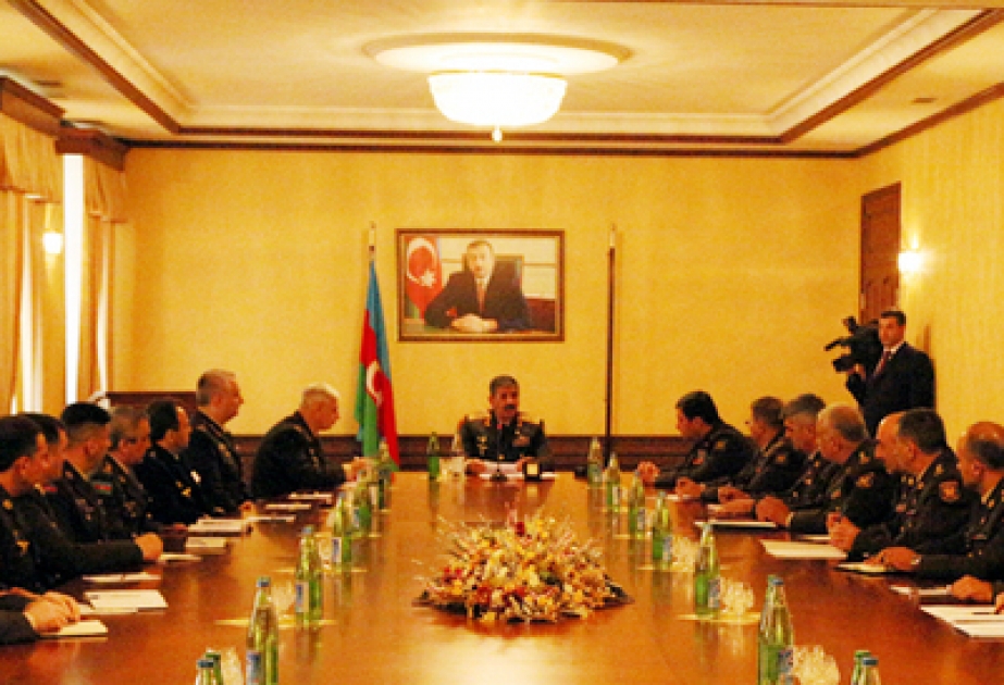 Azerbaijan`s defence minister meets the country`s military attaches and military representatives in foreign countries 