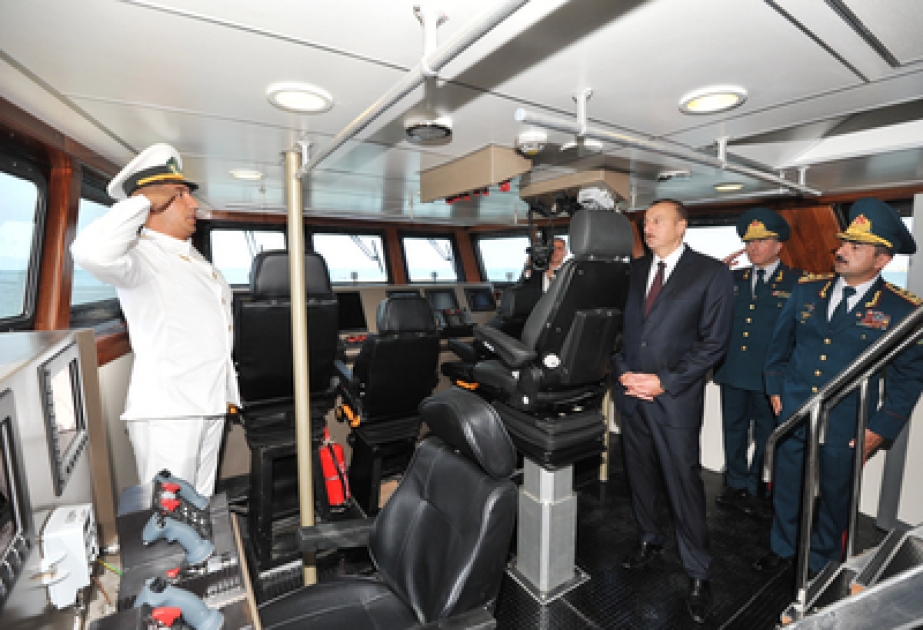 President Ilham Aliyev attended the opening of a new shipyard of the State Border Service's Coast Guard VIDEO