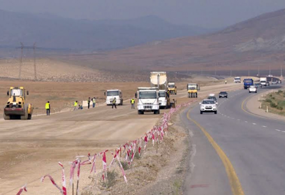 Bakı-Şamaxı avtomobil yolunun genişləndirilməsi işləri davam etdirilir VİDEO