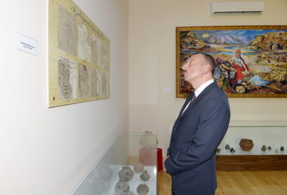 Präsident von Aserbaidschan Ilham Aliyev nahm im Rayon Fizuli an der Eröffnung des Heimatkundemuseums teil VIDEO