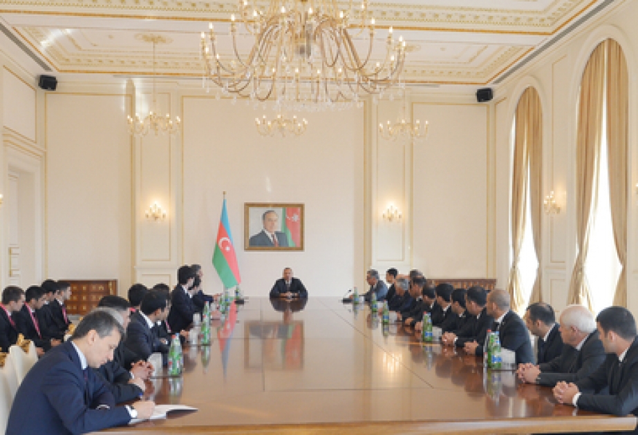 President Ilham Aliyev received members of the national team who participated in the 2nd Summer Youth Olympic Games in Nanjing VIDEO