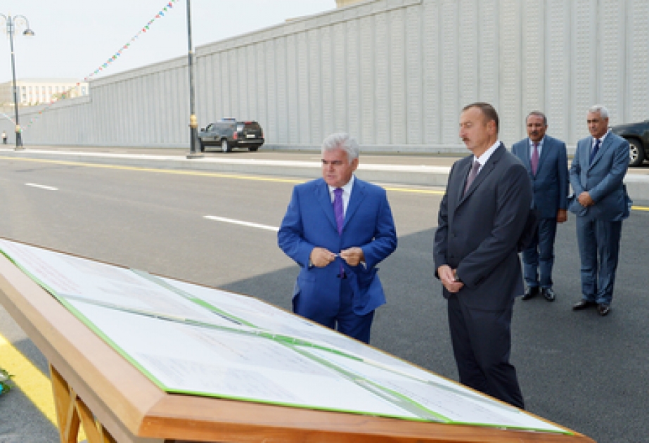 President Ilham Aliyev attended the opening of another road junction in Baku VIDEO