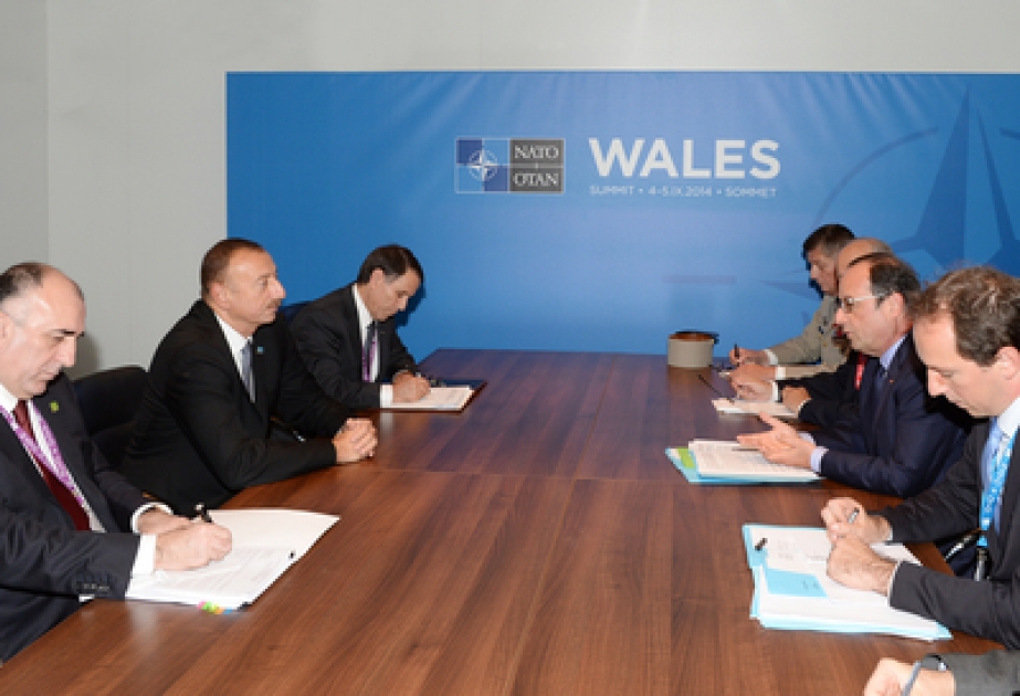 Es fand Treffen von Aserbaidschans Präsident Ilham Aliiyev mit Präsident von Frankreich François Hollande statt VIDEO