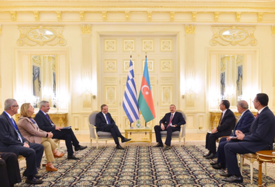لقاء موسع بين الرئيس الأذربيجاني ورئيس الوزراء اليوناني