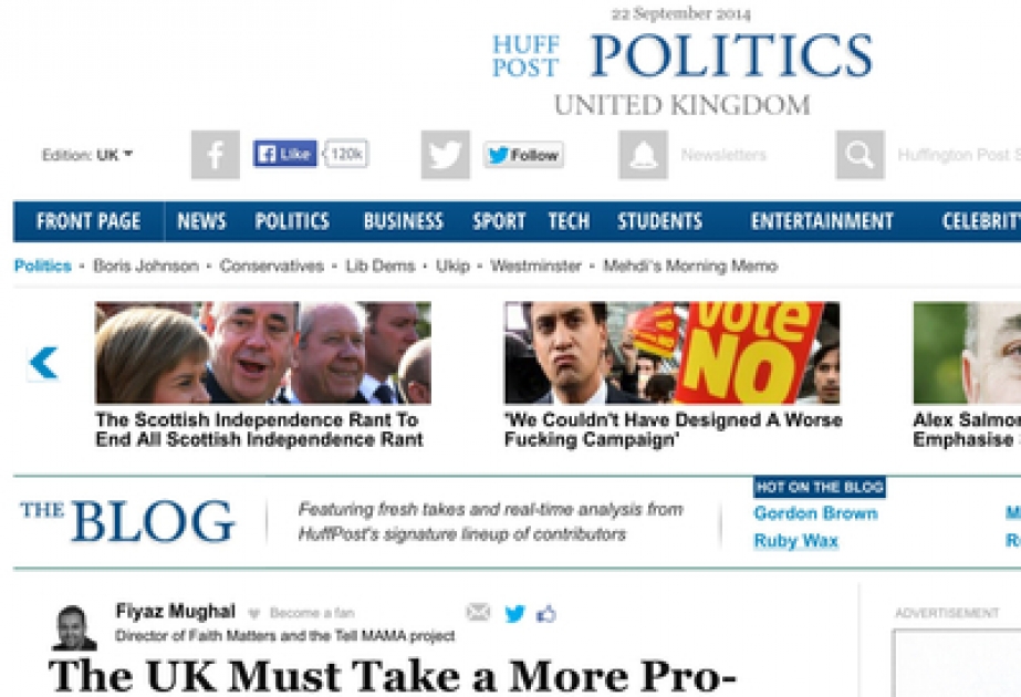 The Huffington Post: “The UK must take a more pro-active stance on the Nagorno Karabakh issue”