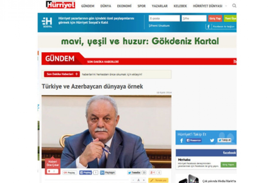 Türkiyə KİV-ləri Azərbaycanın İstanbuldakı baş konsulunun AzərTAc-a müsahibəsini yayıb