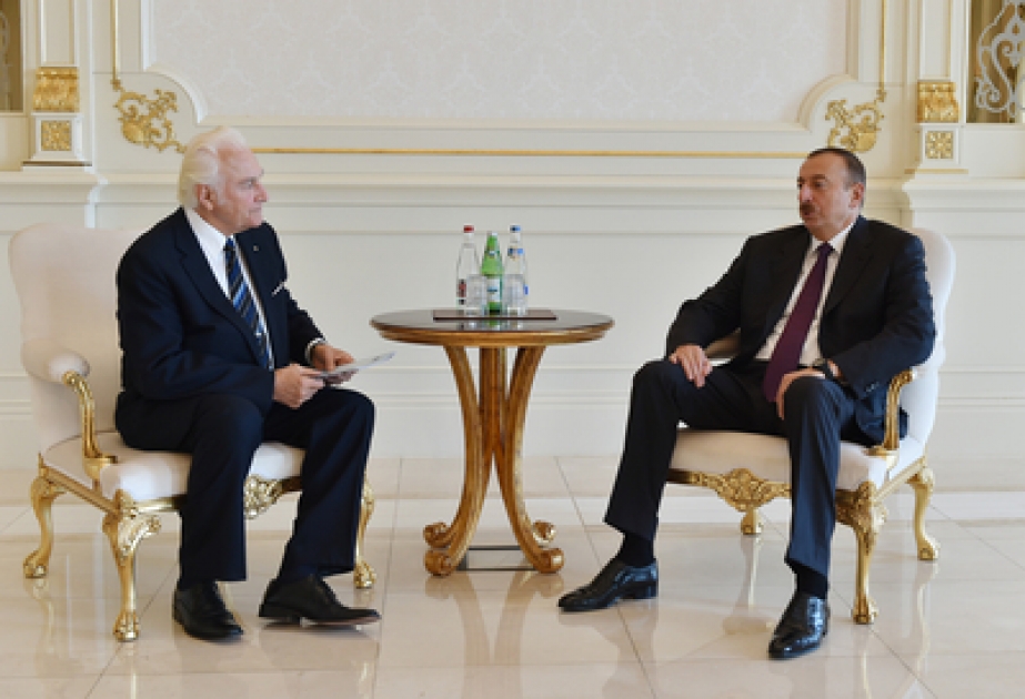 الرئيس إلهام علييف يلتقي الرئيس الإستوني السابق آرنولد روتيلي