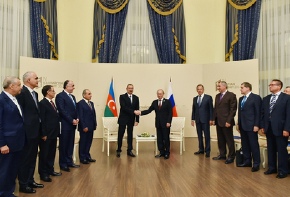 President Ilham Aliyev met with Russian President Vladimir Putin VIDEO