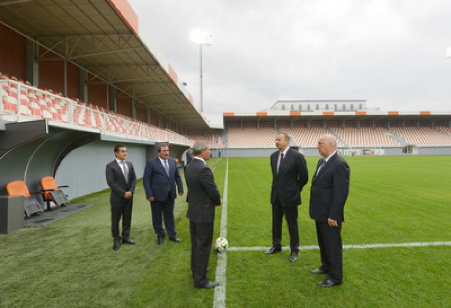 President Ilham Aliyev attended the opening of a stadium in Masazir District VIDEO