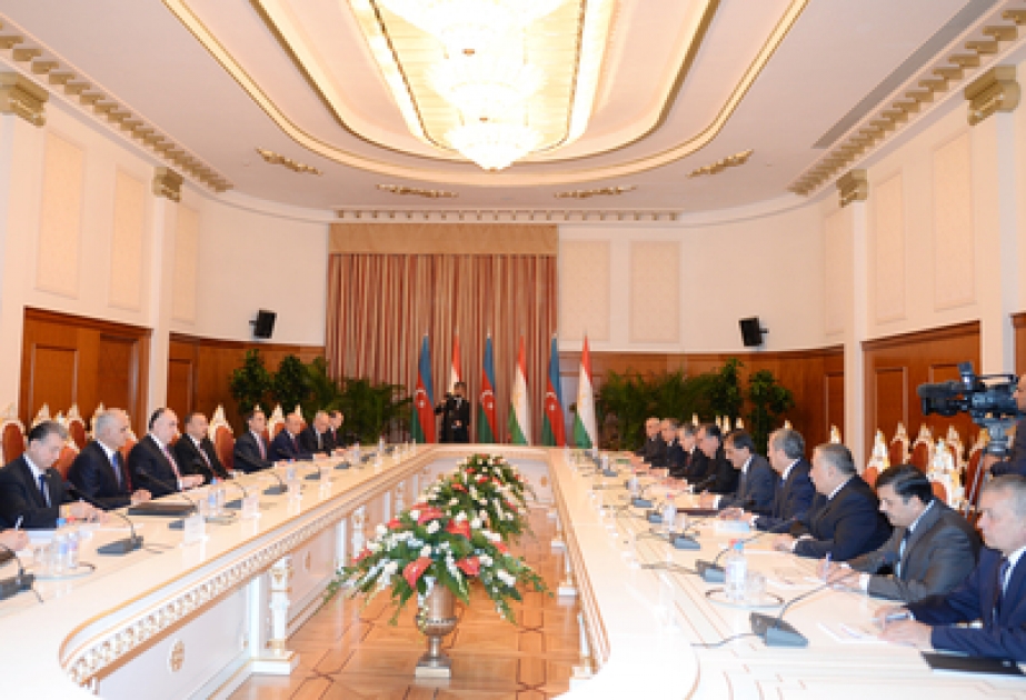 President Ilham Aliyev and President of Tajikistan Emomali Rahmon held an expanded meeting VIDEO