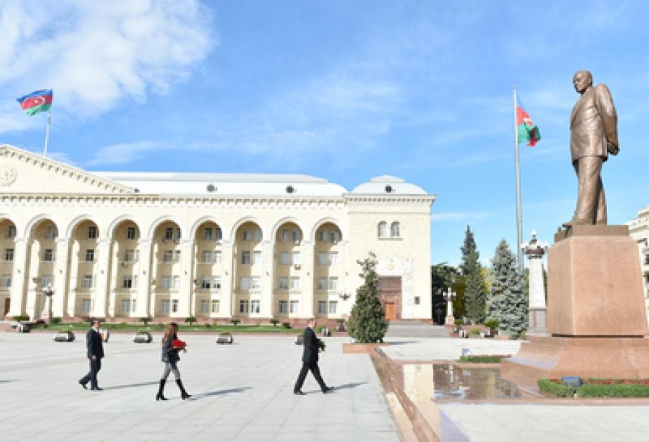President Ilham Aliyev arrived in the city of Ganja on a visit VIDEO