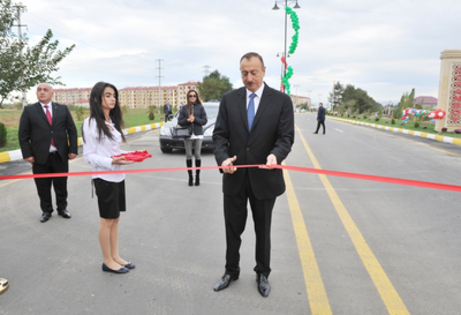 President Ilham Aliyev attended the opening of Goranboy-Yukhari Aghjakand highway VIDEO