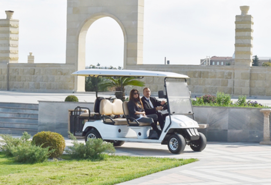 President Ilham Aliyev visited Heydar Aliyev Park in Ganja VIDEO