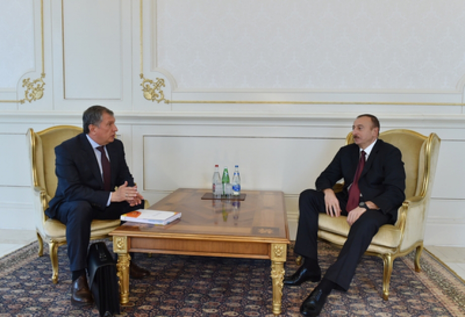 Präsident von Aserbaidschan Ilham Aliyev hat den Präsidenten des staatlichen russischen Ölkonzerns “Rosneft” empfangen VIDEO