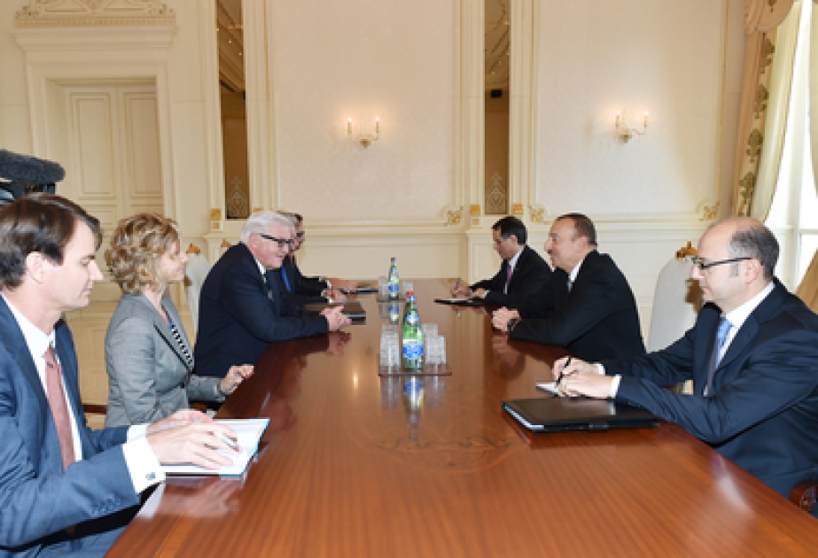Aserbaidschans Präsident Ilham Aliyev hat den deutschen Außenminister empfangen VIDEO