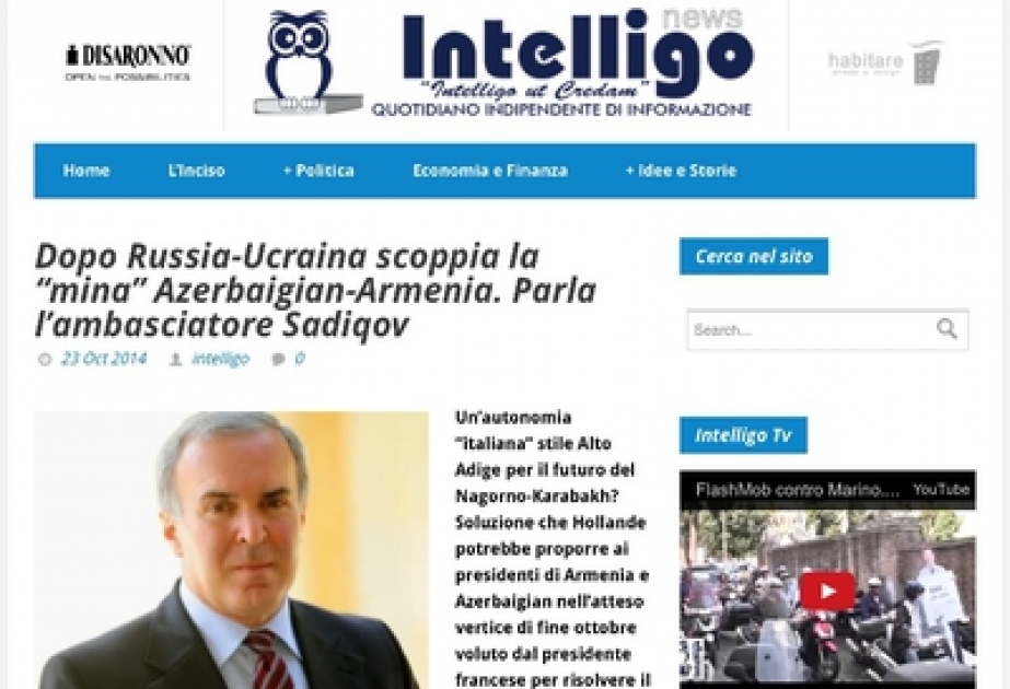 Italian news website features interview with Azerbaijani Ambassador