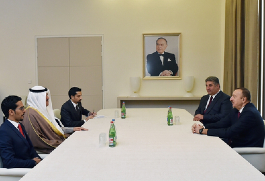 Präsident Ilham Aliyev den Staatsminister von Kuwait für Jugend empfangen VIDEO