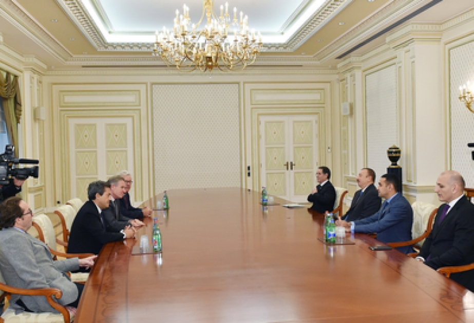 Aserbaidschans Präsident Ilham Aliyev hat eine Delegation unter Leitung des Mitglieds der französischen Nationalversammlung Jean-François Mancel empfangen VIDEO