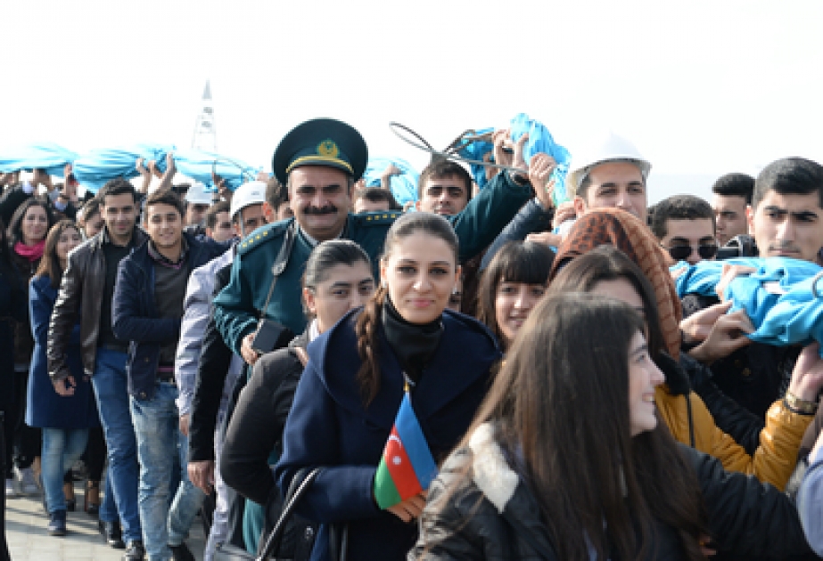 Azerbaijan`s tricolor raised to mark National Flag Day
