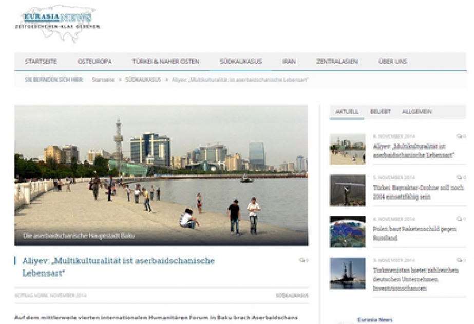 Eurasianews.de ist an der Zusammenarbeit mit der Nachrichtenagentur AzerTAg interessiert
