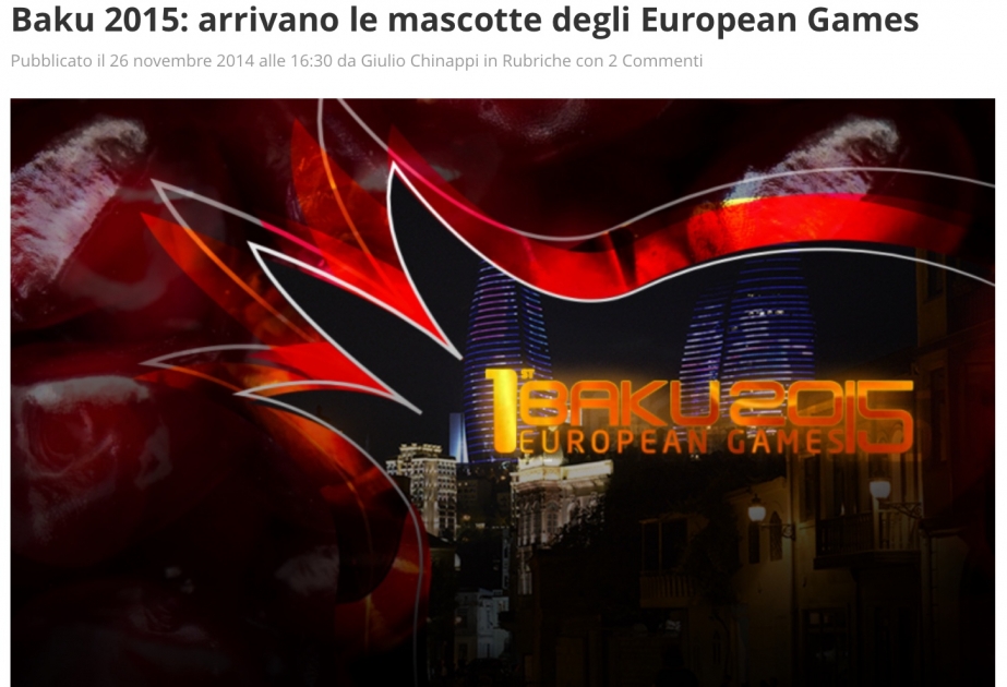 «Olimpi Azzurra»: Джейран и гранат – официальные символы первых Европейских игр «Баку-2015»