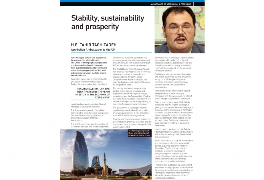 Britaniya jurnalında Azərbaycan səfirinin məqaləsi dərc edilib