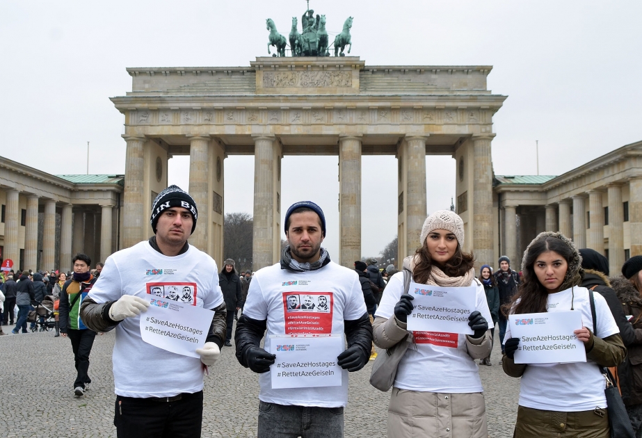 Berlin: Aktion zu den Schicksalen der in armenische Geiselhaft geratenen Aserbaidschaner