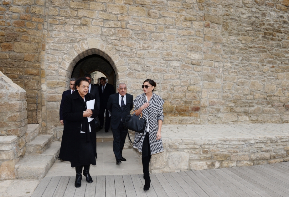 Azerbaijan`s first lady Mehriban Aliyeva visits “Ateshgah Temple” State Historical Architectural Reserve