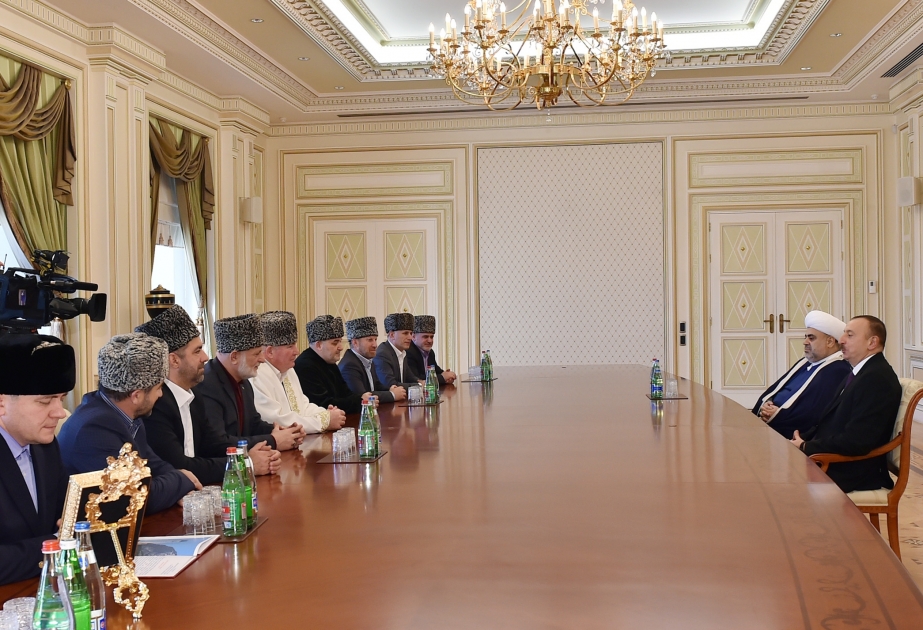 Le président azerbaïdjanais Ilham Aliyev a reçu les chefs religieux des Républiques du Caucase du Nord de la Russie VIDEO
