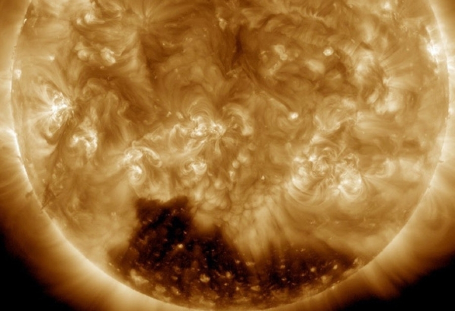 Nasa reveals huge 'coronal hole' on the solar surface where winds reach 500 miles per second