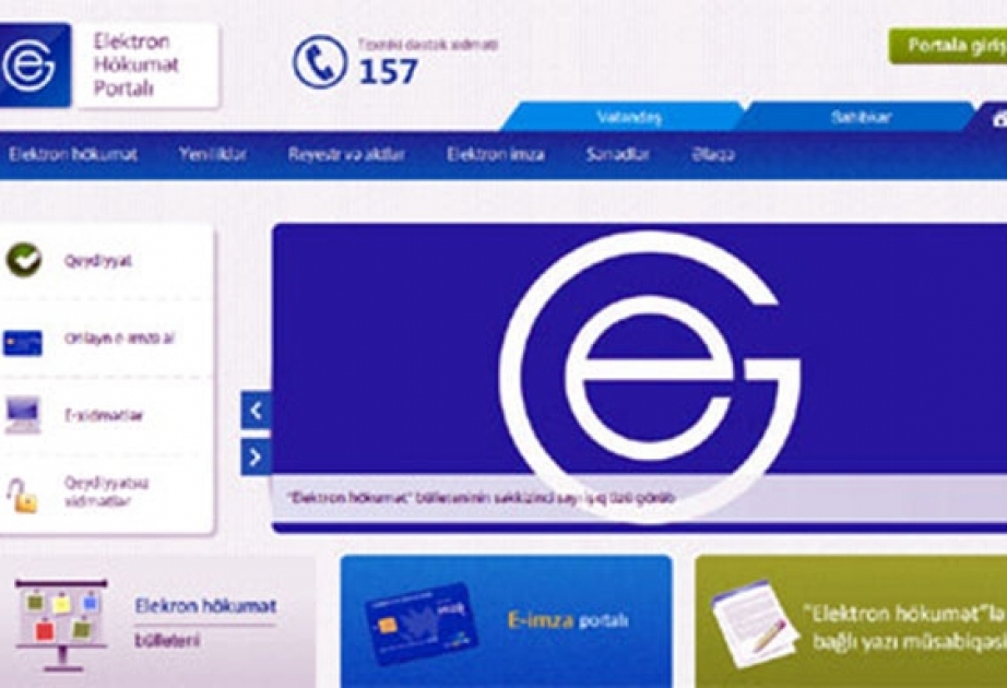 “Elektron hökumət” portalında 5 yeni elektron xidmət istifadəyə verilib